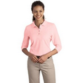 Port Authority  Ladies Silk Touch 3/4 Sleeve Polo Shirt